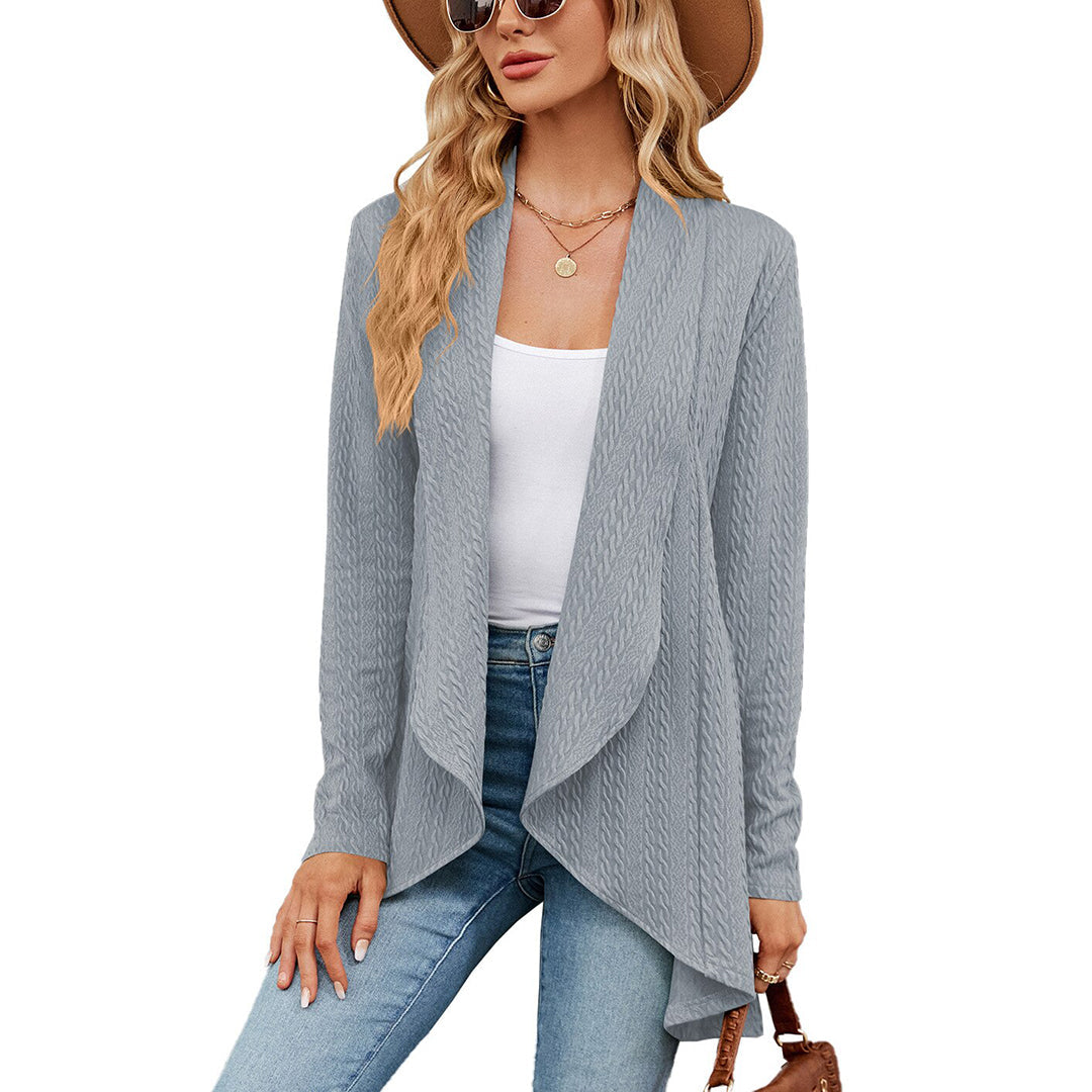 Women's Elegant Open-Front Long Cardigan for Effortless Layering