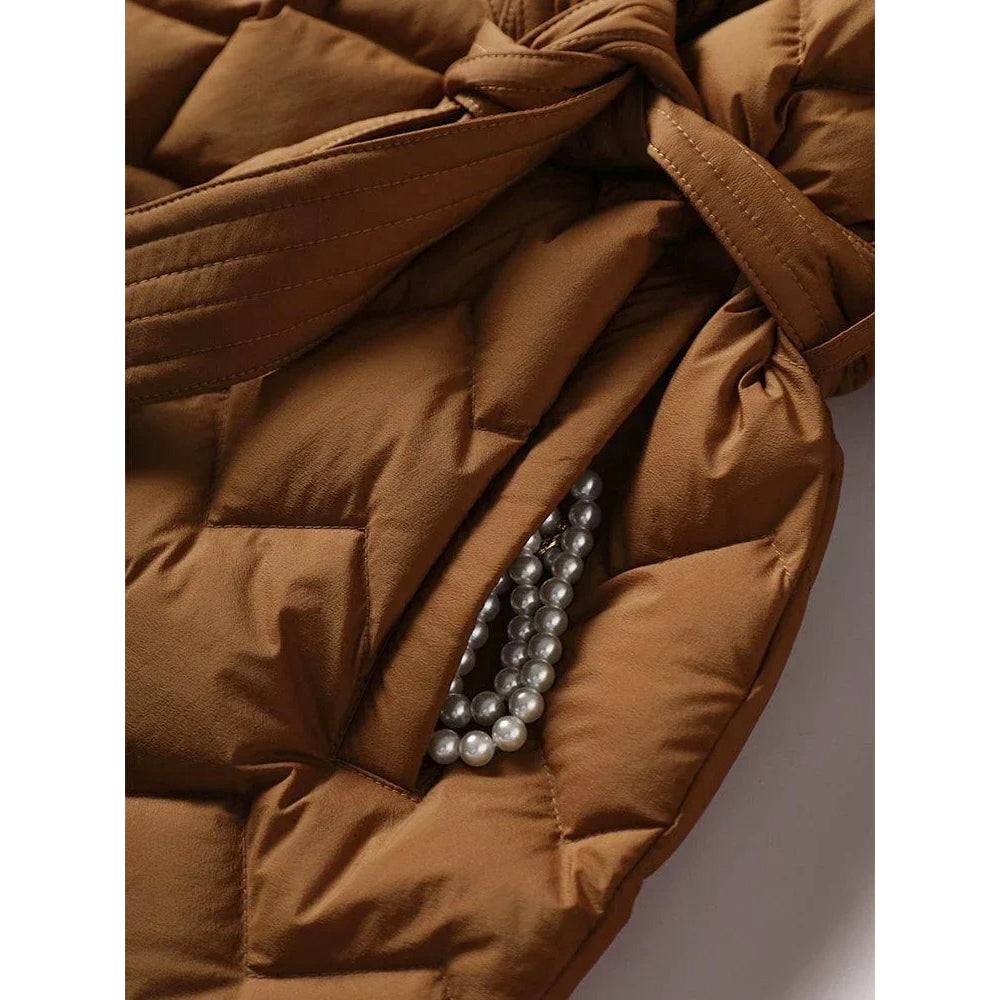 Women's Quilted Belted Down Jacket