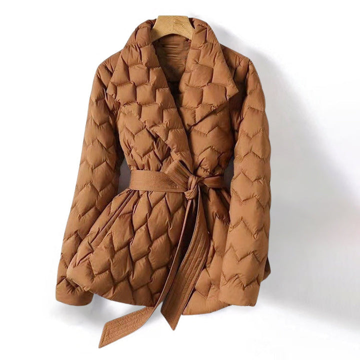 Women's Quilted Belted Down Jacket