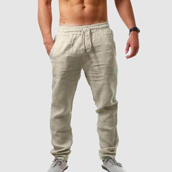 Cole | Men's Linen Elastic Waist Drawstring Pants
