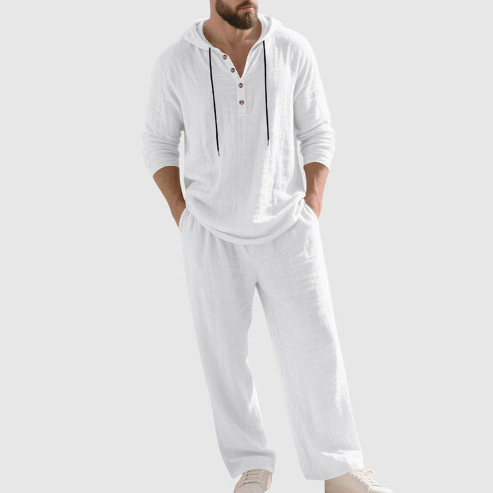 Connor | Men's Relaxed Long Sleeve Linen Outfit Set
