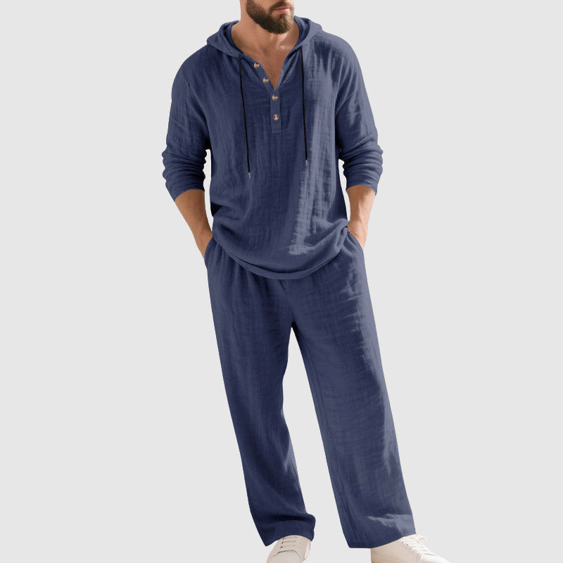 Connor | Men's Relaxed Long Sleeve Linen Outfit Set