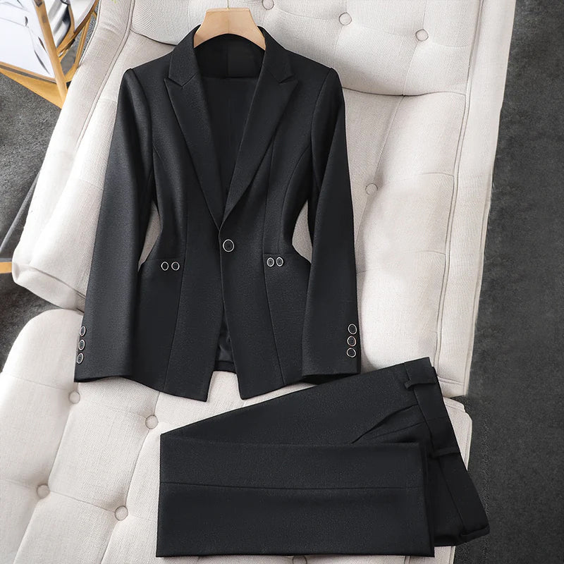 Women's Tailored Blazer and Pants Suit Set