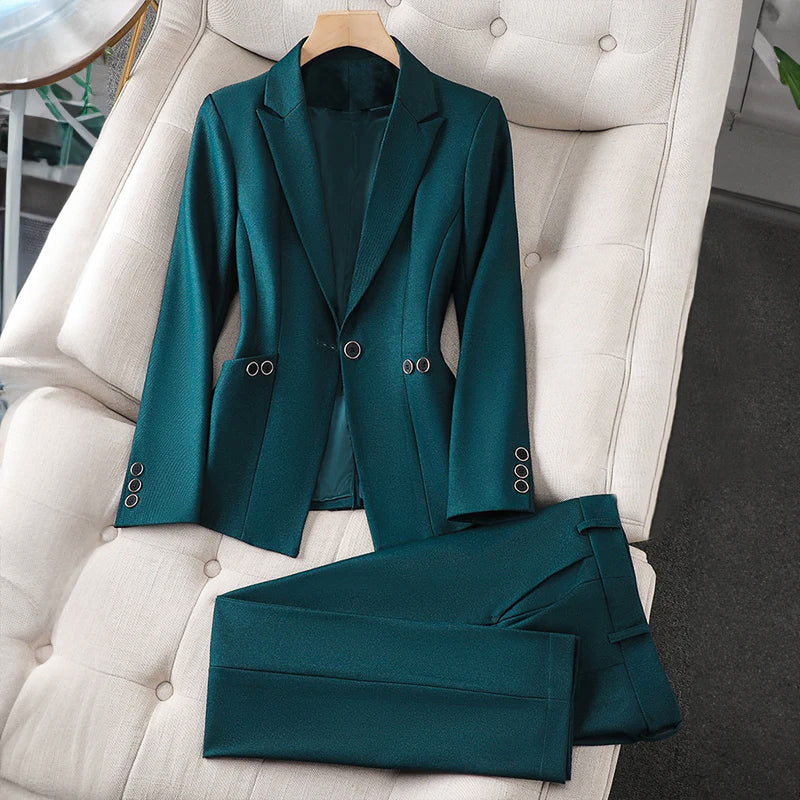 Women's Tailored Blazer and Pants Suit Set