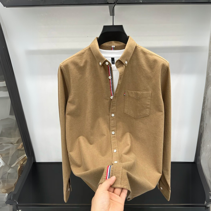 Men's Classic Oxford Shirt with Accent Stripes