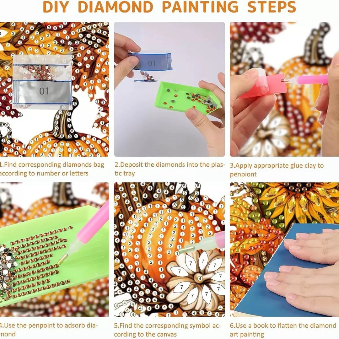 Halloween's Autumn Diamond Painting Suncatcher Kit with Rhinestones