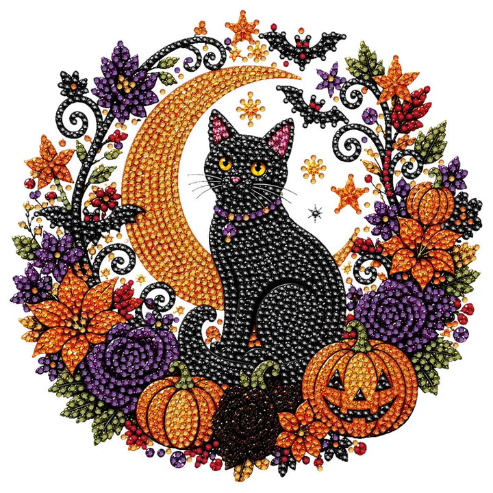 Halloween's Autumn Diamond Painting Suncatcher Kit with Rhinestones
