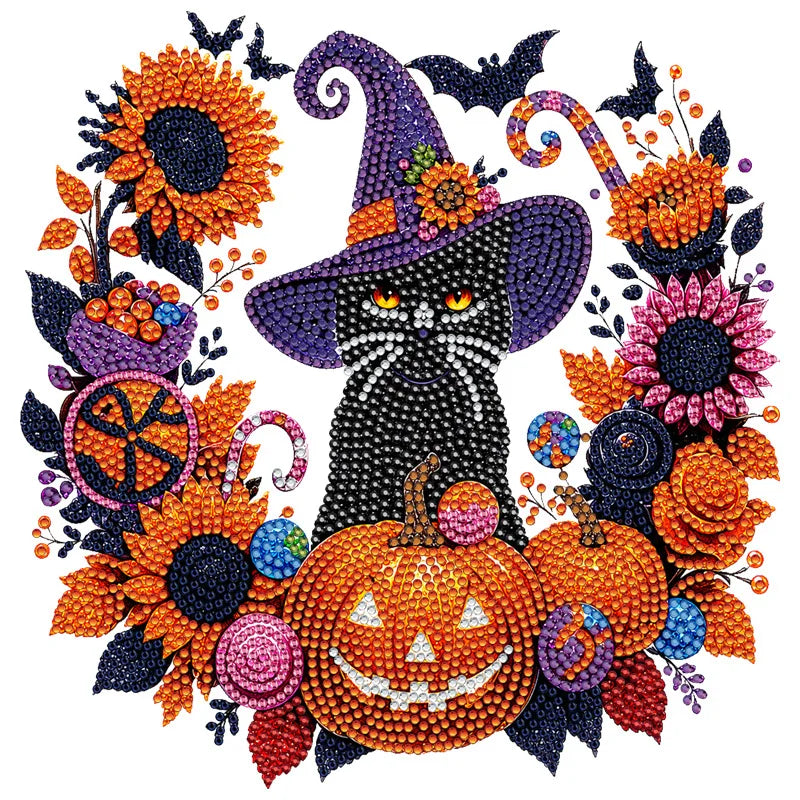 Halloween's Autumn Diamond Painting Suncatcher Kit with Rhinestones