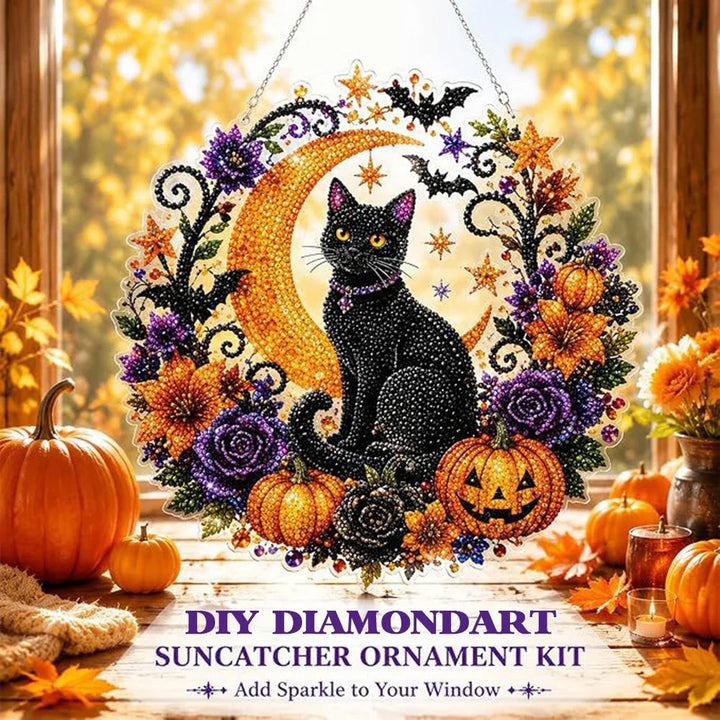 Halloween's Autumn Diamond Painting Suncatcher Kit with Rhinestones