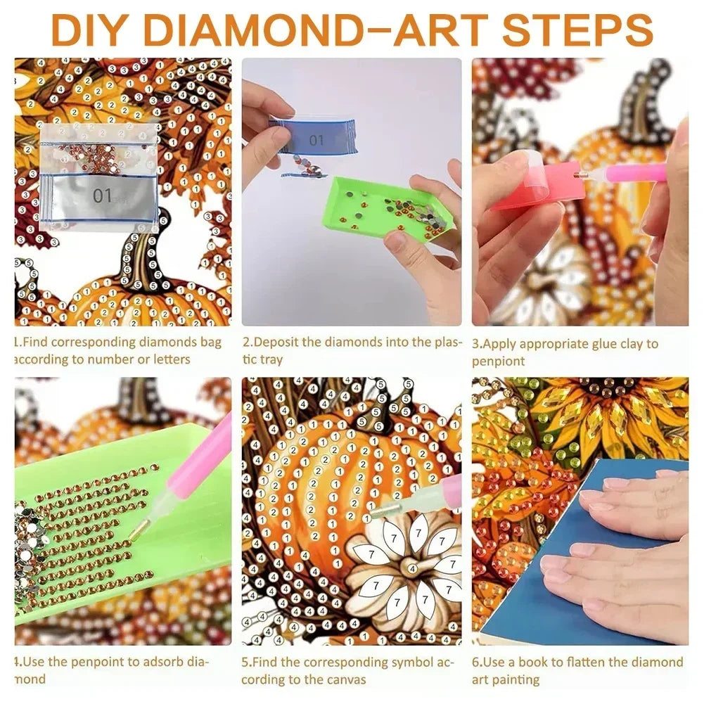 Halloween's Autumn Diamond Painting Suncatcher Kit with Rhinestones