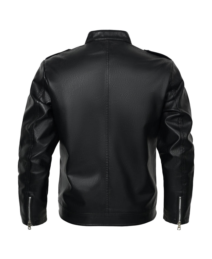 Men's Classic Black Leather Biker Jacket