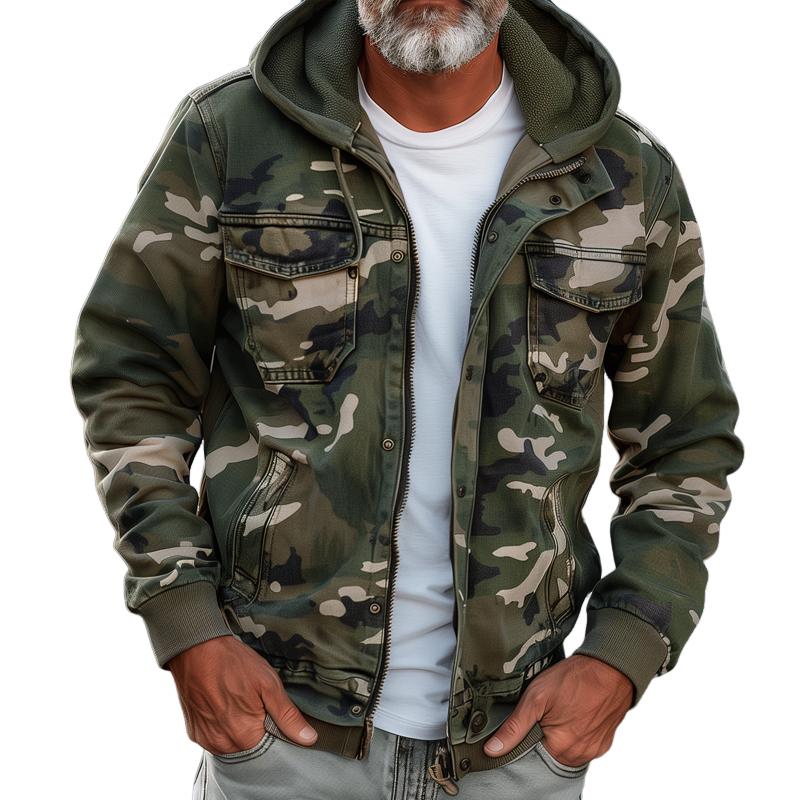 Men's Comfortable Rugged Camouflage Cargo Jacket