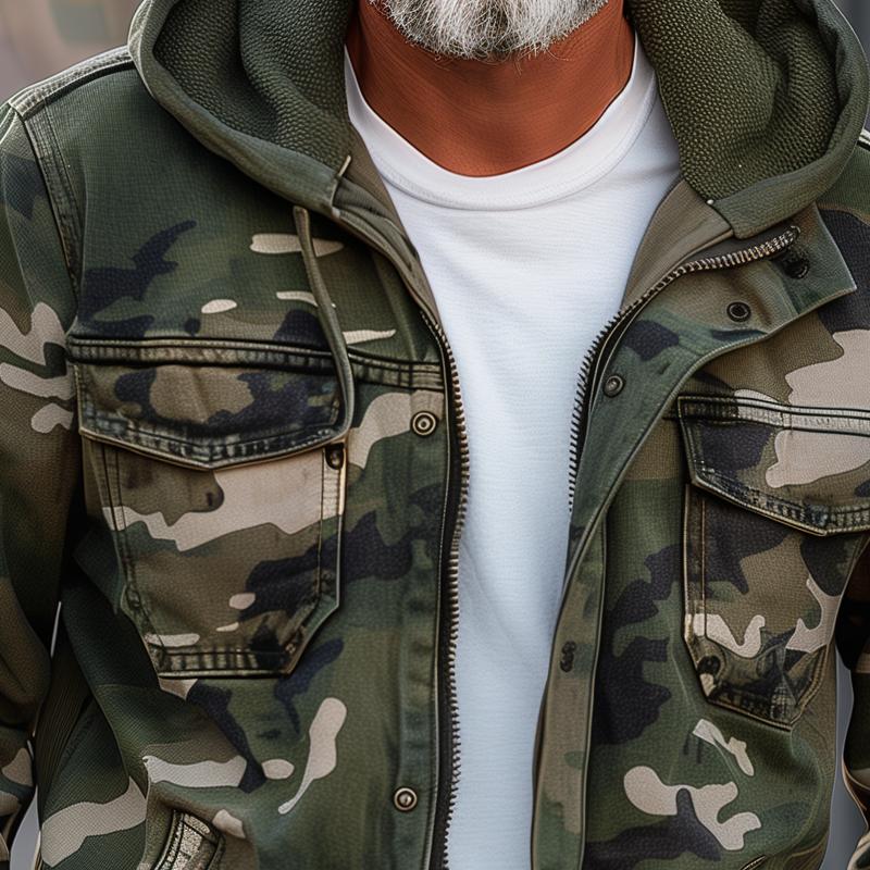 Men's Comfortable Rugged Camouflage Cargo Jacket