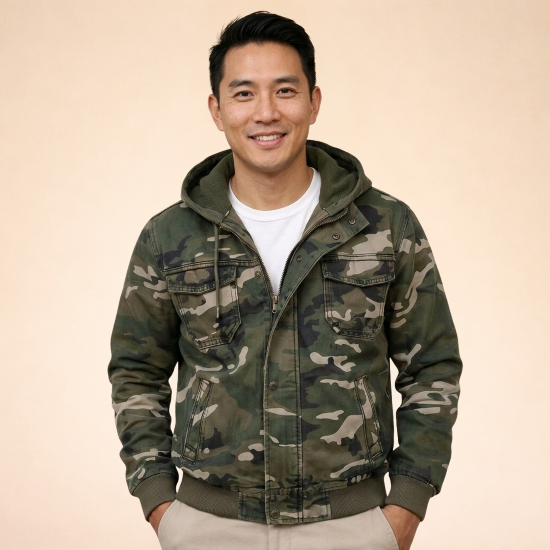 Men's Comfortable Rugged Camouflage Cargo Jacket