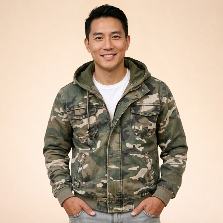 Men's Comfortable Rugged Camouflage Cargo Jacket