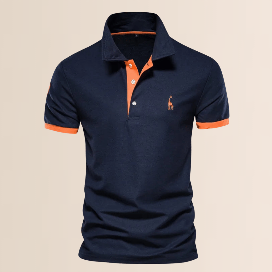 Men's Cotton Stand Collar Polo Shirt for Casual Wear