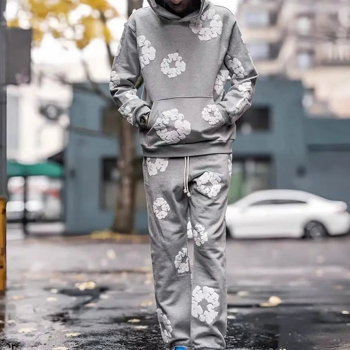 Unisex Casual Printed Tracksuit Set – Stylish Streetwear Outfit