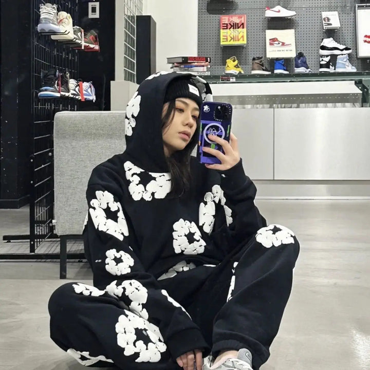 Unisex Casual Printed Tracksuit Set – Stylish Streetwear Outfit