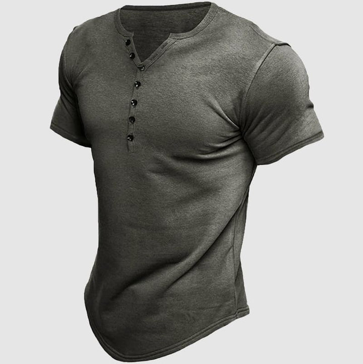 Deven | Men's Short-Sleeve Multi-Button Henley Top