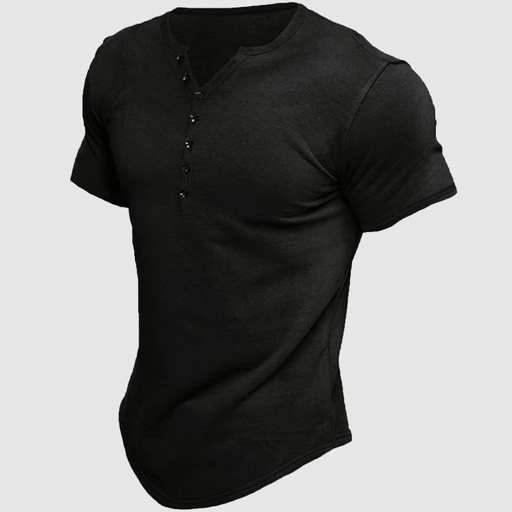 Deven | Men's Short-Sleeve Multi-Button Henley Top