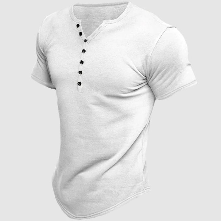 Deven | Men's Short-Sleeve Multi-Button Henley Top