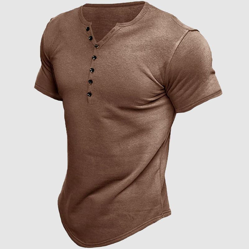 Deven | Men's Short-Sleeve Multi-Button Henley Top