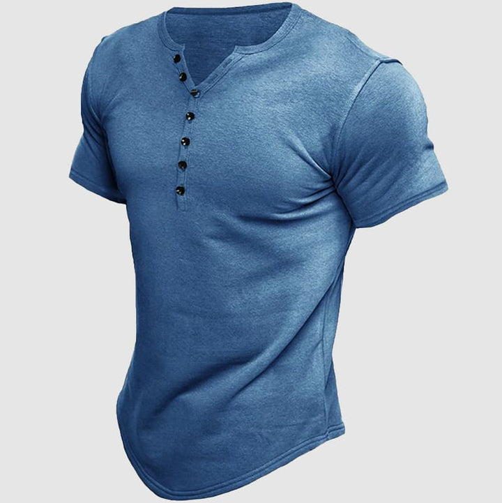 Deven | Men's Short-Sleeve Multi-Button Henley Top