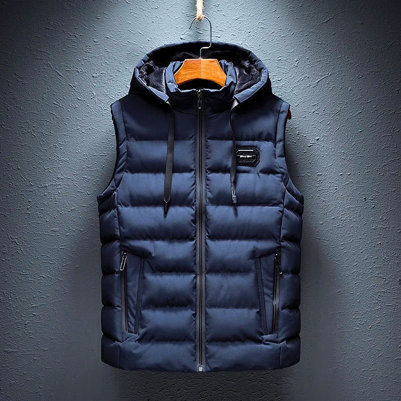 Men's Warm and Practical Hooded Padded Vest