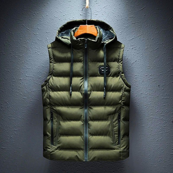 Men's Warm and Practical Hooded Padded Vest