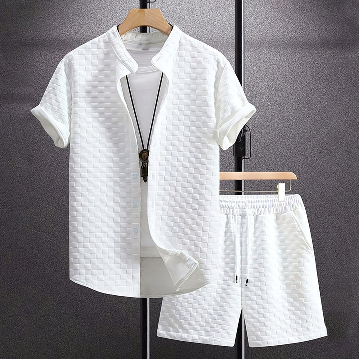 Dylan | Men's Textured Shirt and Shorts Outfit