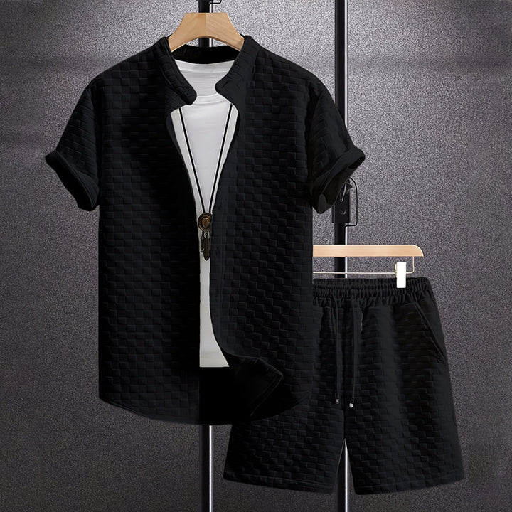 Dylan | Men's Textured Shirt and Shorts Outfit
