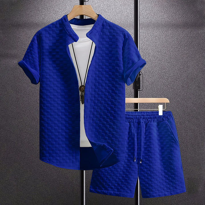 Dylan | Men's Textured Shirt and Shorts Outfit