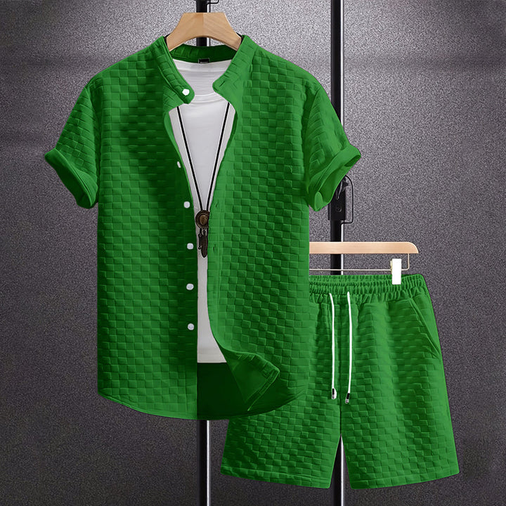 Dylan | Men's Textured Shirt and Shorts Outfit