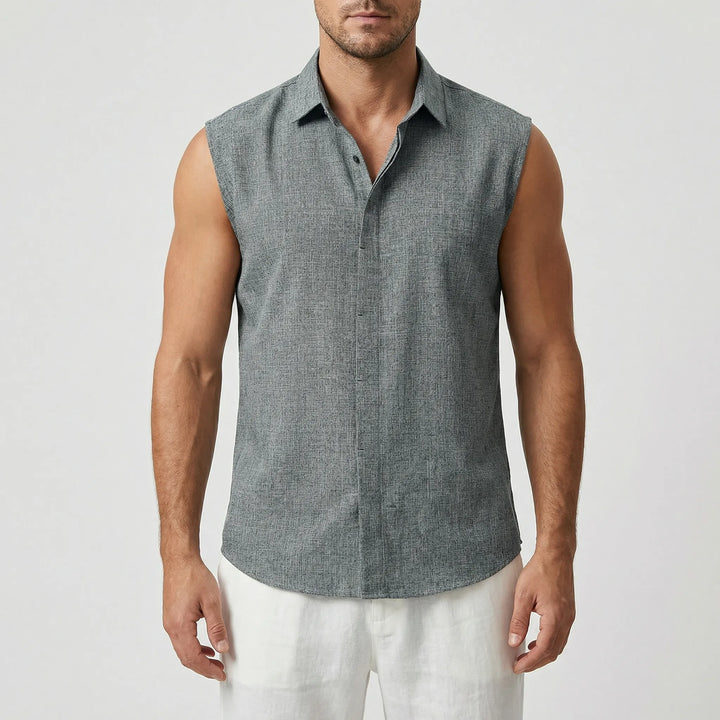 Tom | Men's Solid Sleeveless Summer Shirt