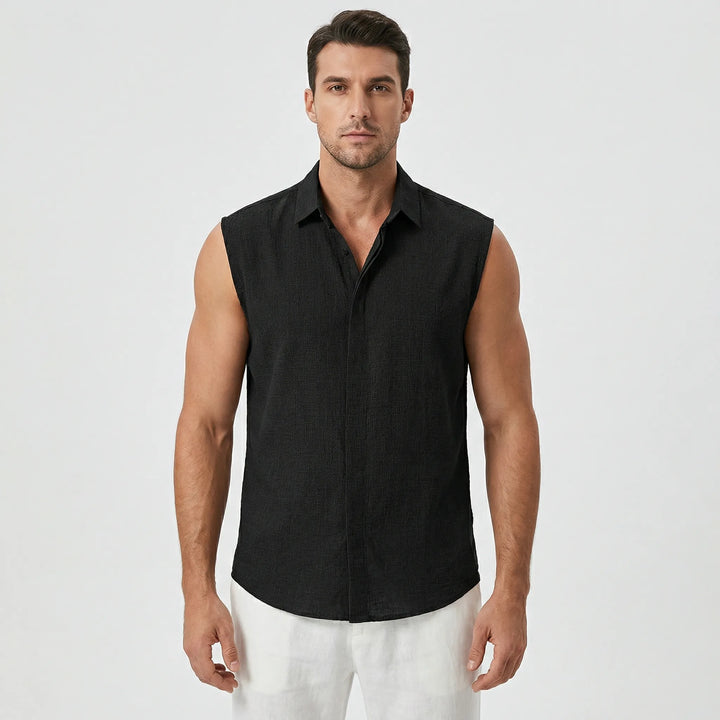 Tom | Men's Solid Sleeveless Summer Shirt
