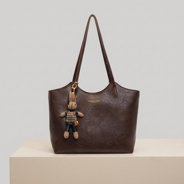 Women's Soft Vegan Leather Shoulder Tote Bag