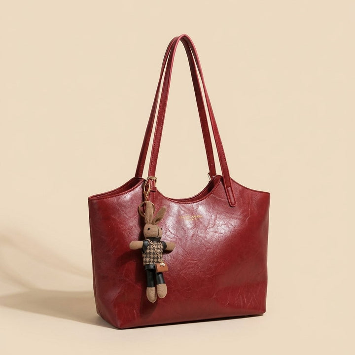 Women's Soft Vegan Leather Shoulder Tote Bag