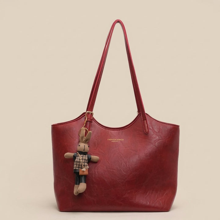 Women's Soft Vegan Leather Shoulder Tote Bag