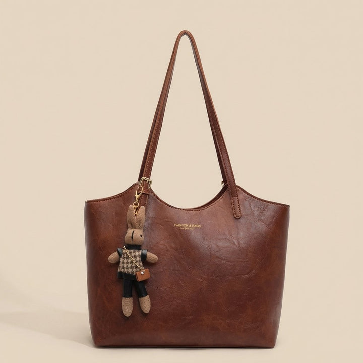 Women's Soft Vegan Leather Shoulder Tote Bag