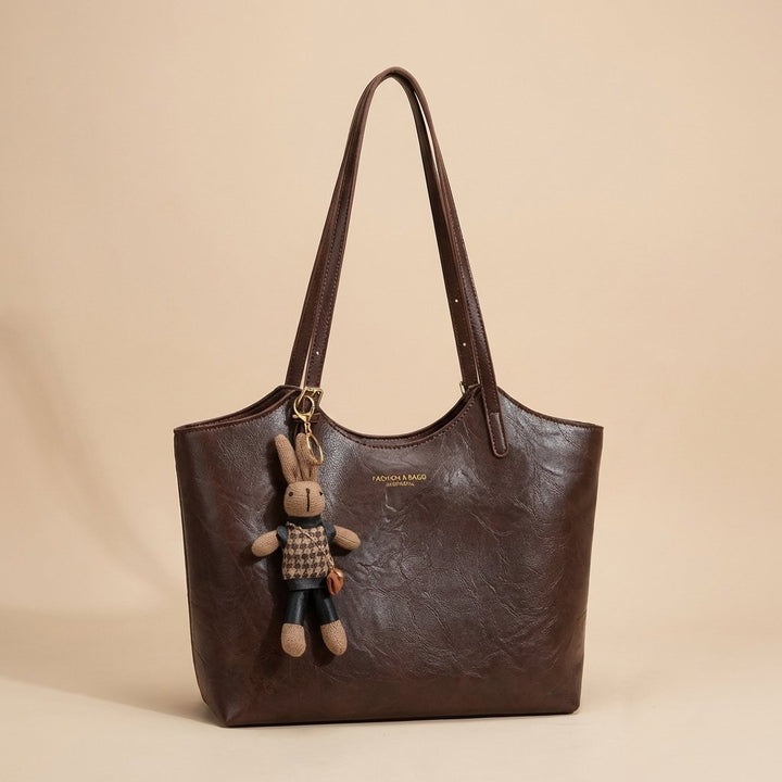 Women's Soft Vegan Leather Shoulder Tote Bag