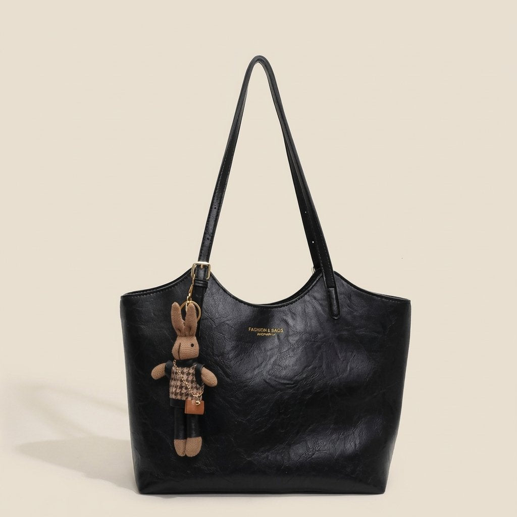 Women's Soft Vegan Leather Shoulder Tote Bag