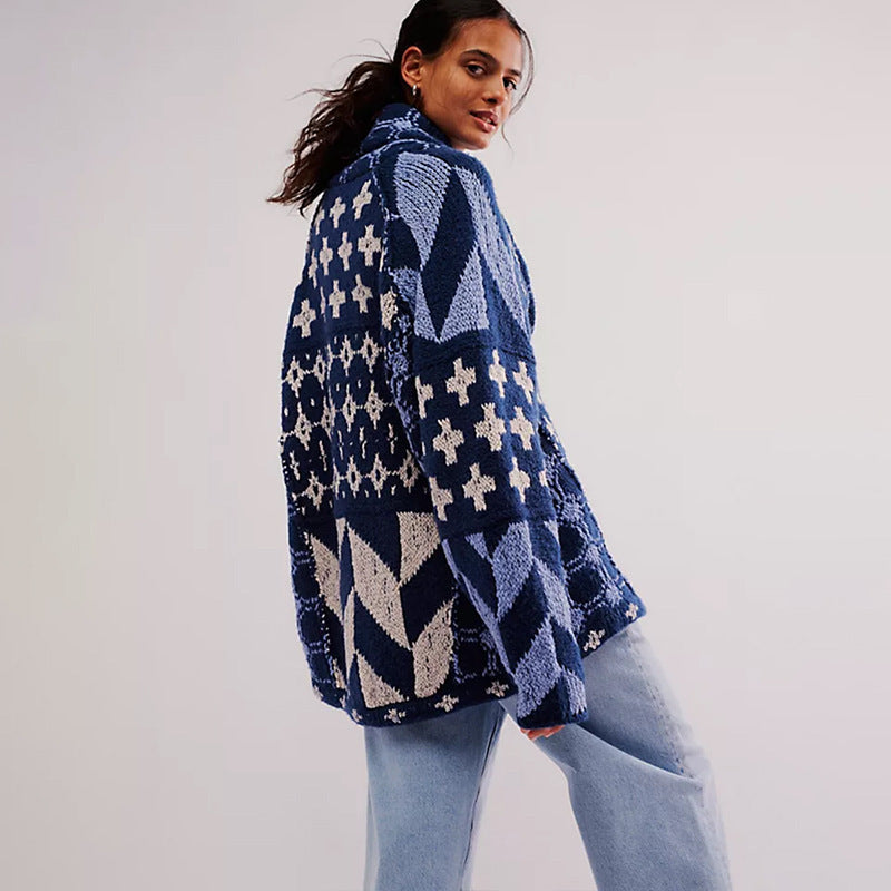 Women's Timeless Oversized Button-Down Cardigan