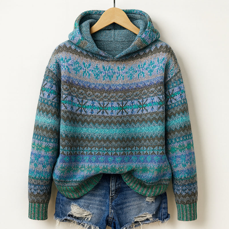 Women's Knit Patterned Hoodie