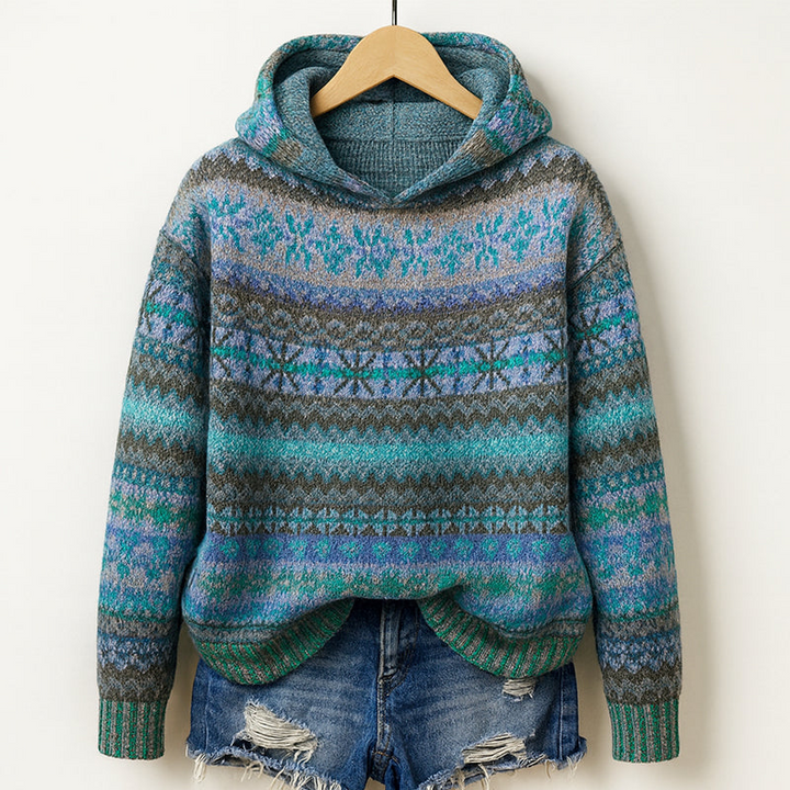 Women's Knit Patterned Hoodie