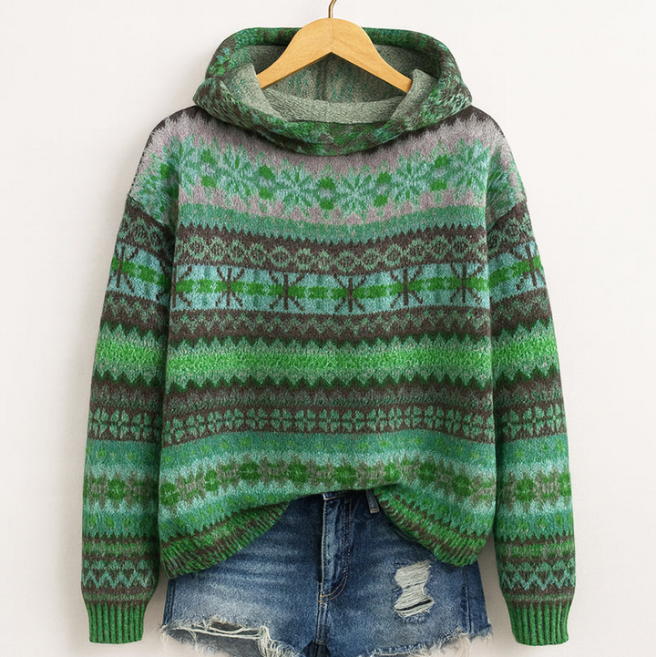 Women's Knit Patterned Hoodie
