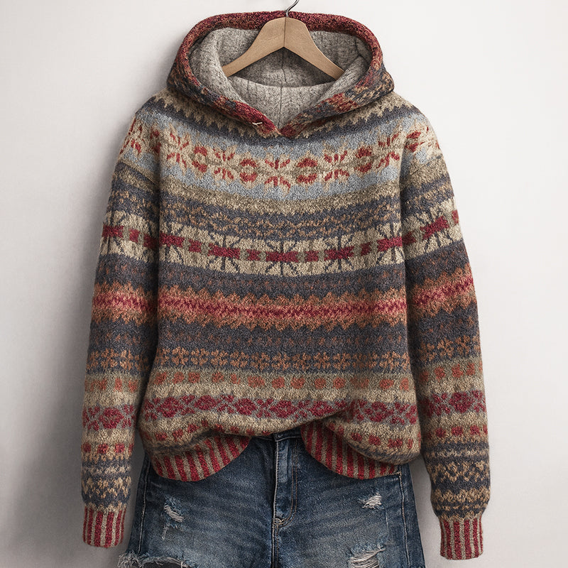 Women's Knit Patterned Hoodie