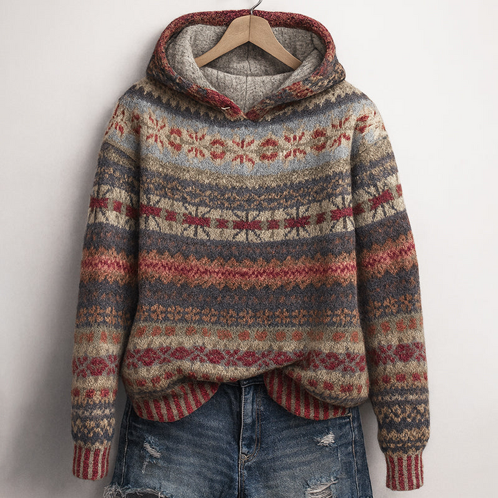 Women's Knit Patterned Hoodie