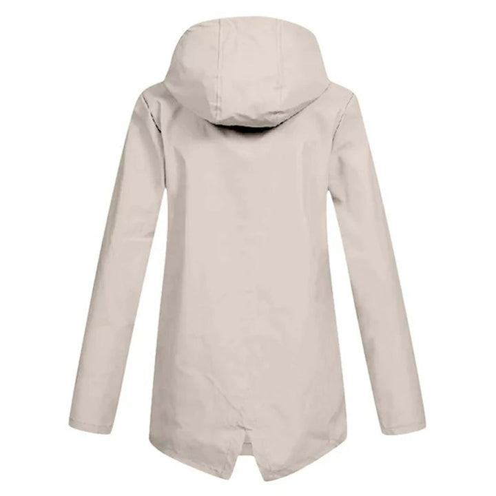 Women's Waterproof Mid-Length Jacket with Zipper
