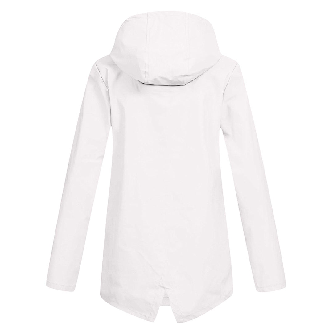 Women's Waterproof Mid-Length Jacket with Zipper