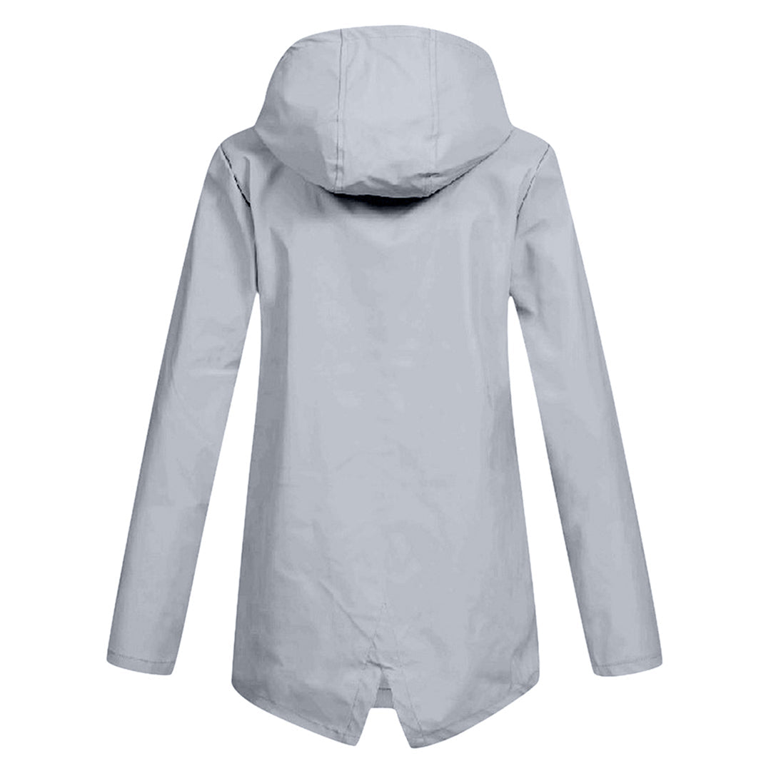 Women's Waterproof Mid-Length Jacket with Zipper